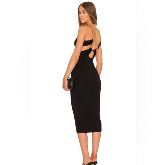 Good american good touch 90s open back midi dress black - Picture 1 of 7